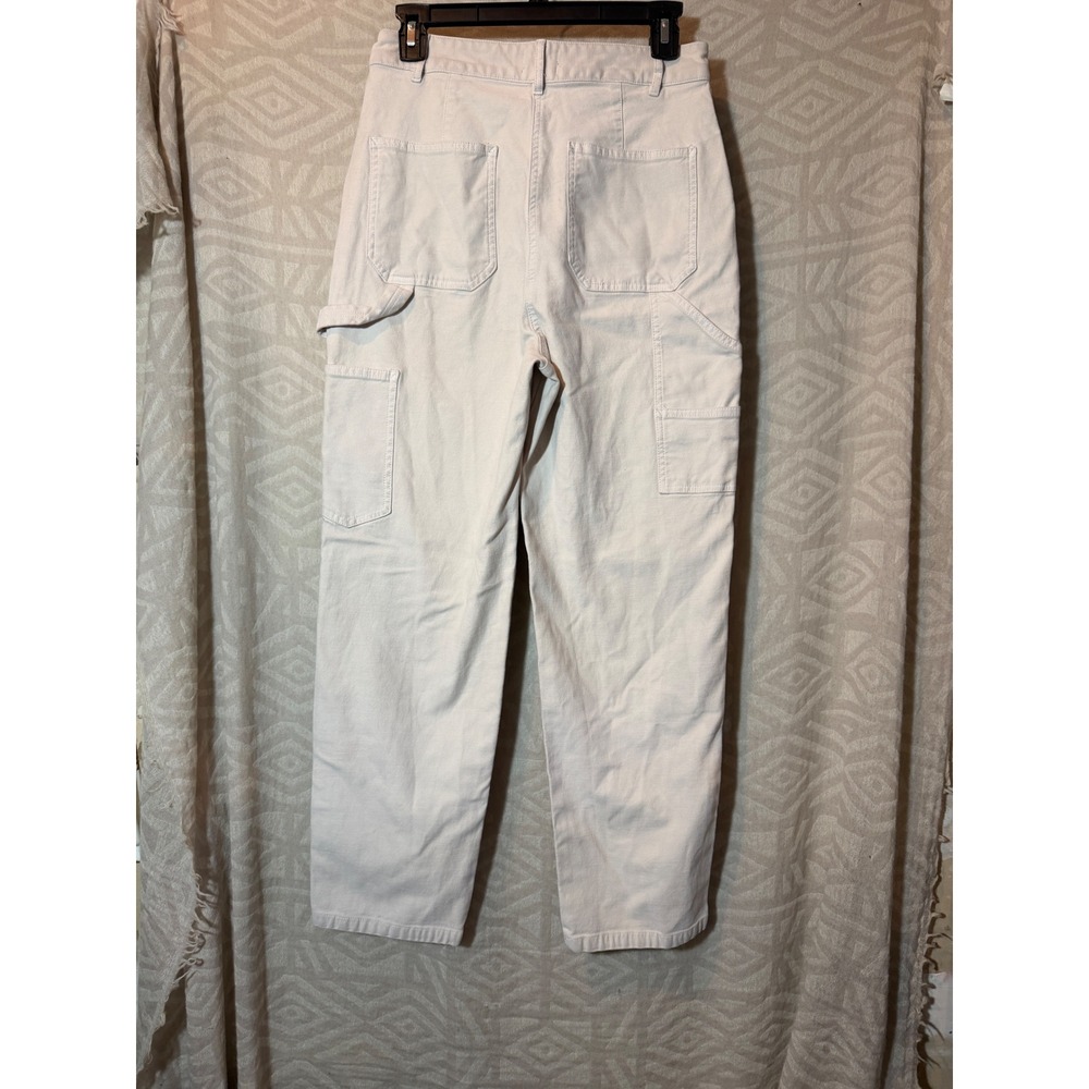 Wilfred Free Aritzia Beige Carpenter Pants High Rise Utility Straight Leg Size 8 - Picture 7 of 9